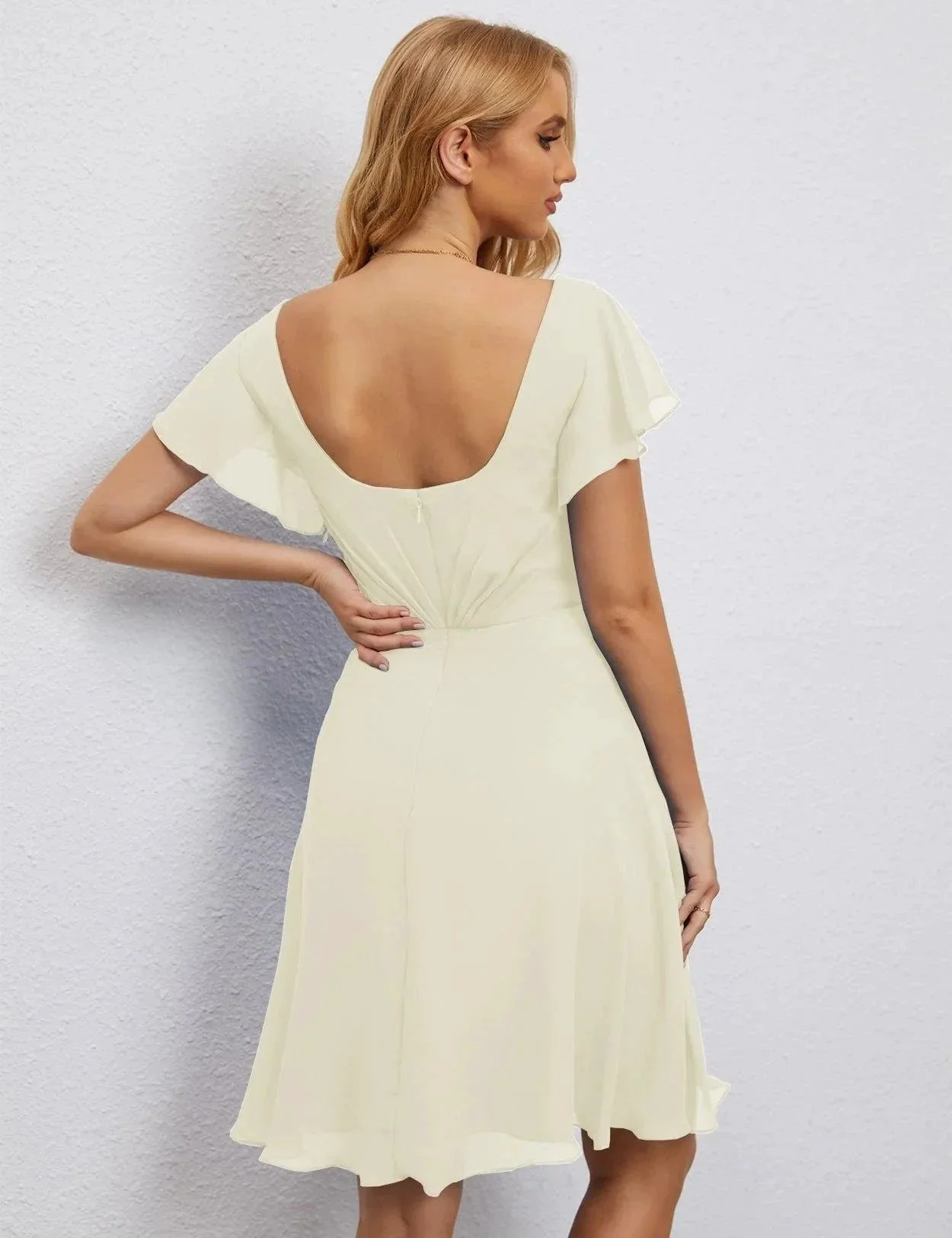 Numbersea U Back Homecoming Dress Formal Prom Dress Knee Length Short Sleeves Cocktail Party Dress 28077 - Image 102