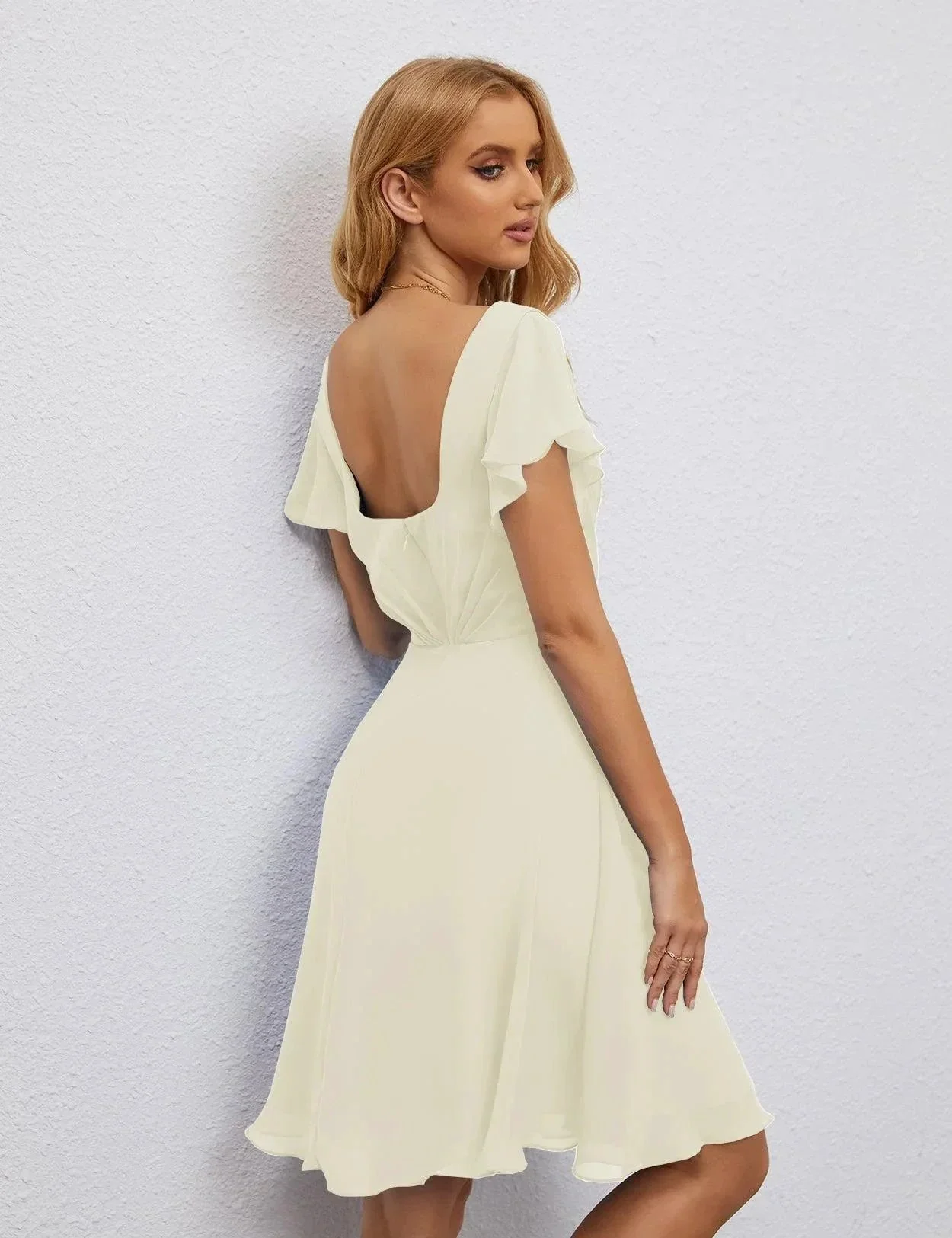 Numbersea U Back Homecoming Dress Formal Prom Dress Knee Length Short Sleeves Cocktail Party Dress 28077 - Image 103