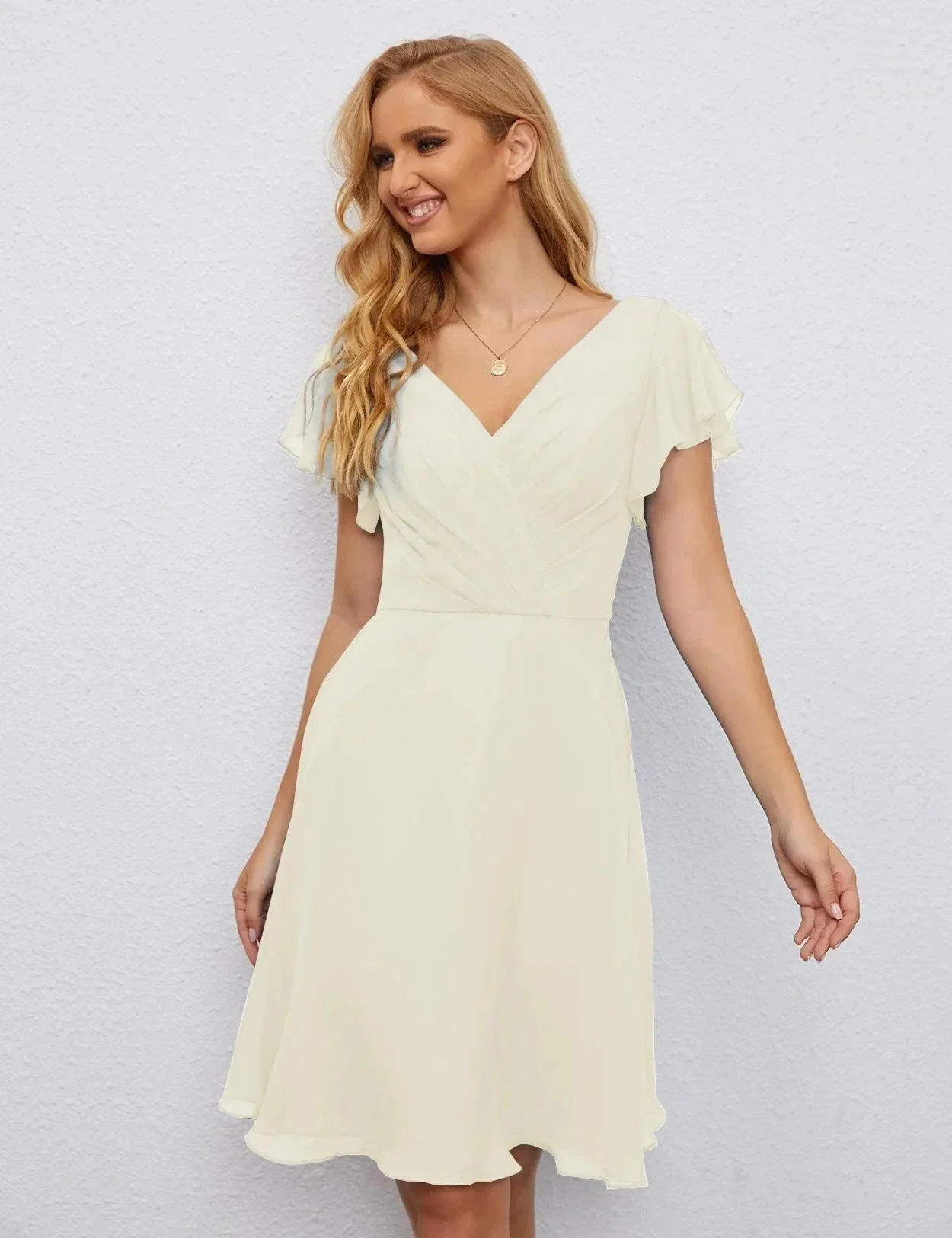 Numbersea U Back Homecoming Dress Formal Prom Dress Knee Length Short Sleeves Cocktail Party Dress 28077 - Image 104