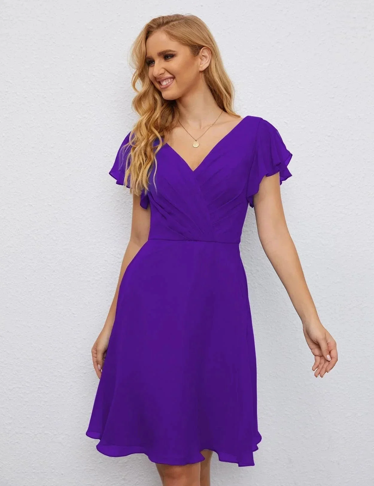 Numbersea U Back Homecoming Dress Formal Prom Dress Knee Length Short Sleeves Cocktail Party Dress 28077 - Image 112