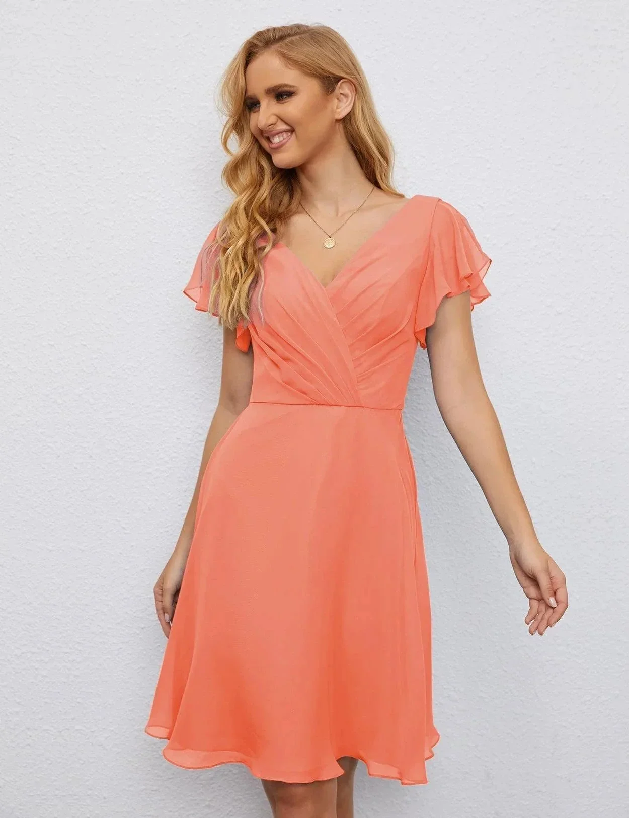 Numbersea U Back Homecoming Dress Formal Prom Dress Knee Length Short Sleeves Cocktail Party Dress 28077 - Image 116