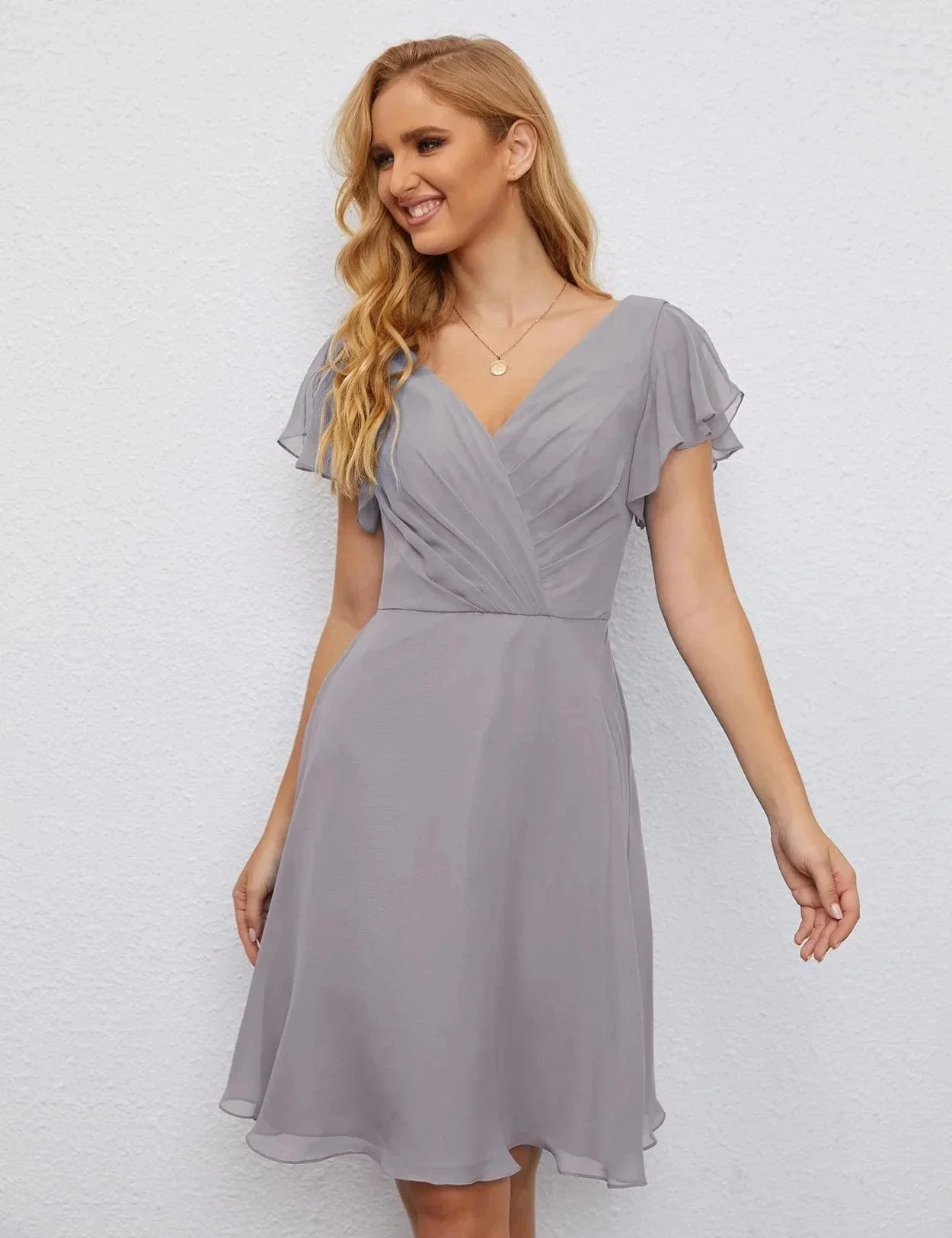 Numbersea U Back Homecoming Dress Formal Prom Dress Knee Length Short Sleeves Cocktail Party Dress 28077 - Image 12