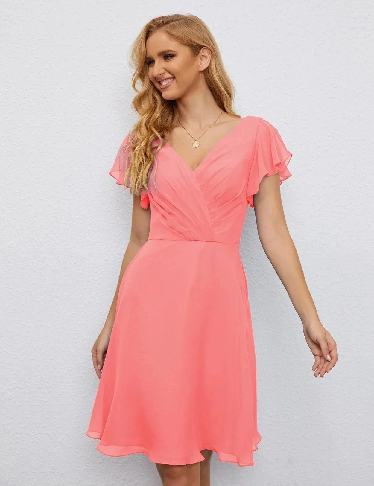 Numbersea U Back Homecoming Dress Formal Prom Dress Knee Length Short Sleeves Cocktail Party Dress 28077 - Image 120