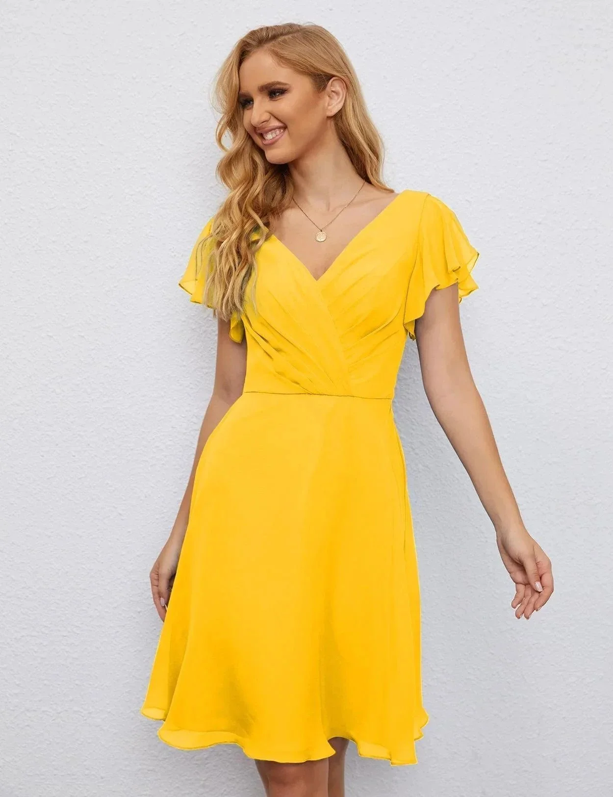 Numbersea U Back Homecoming Dress Formal Prom Dress Knee Length Short Sleeves Cocktail Party Dress 28077 - Image 132