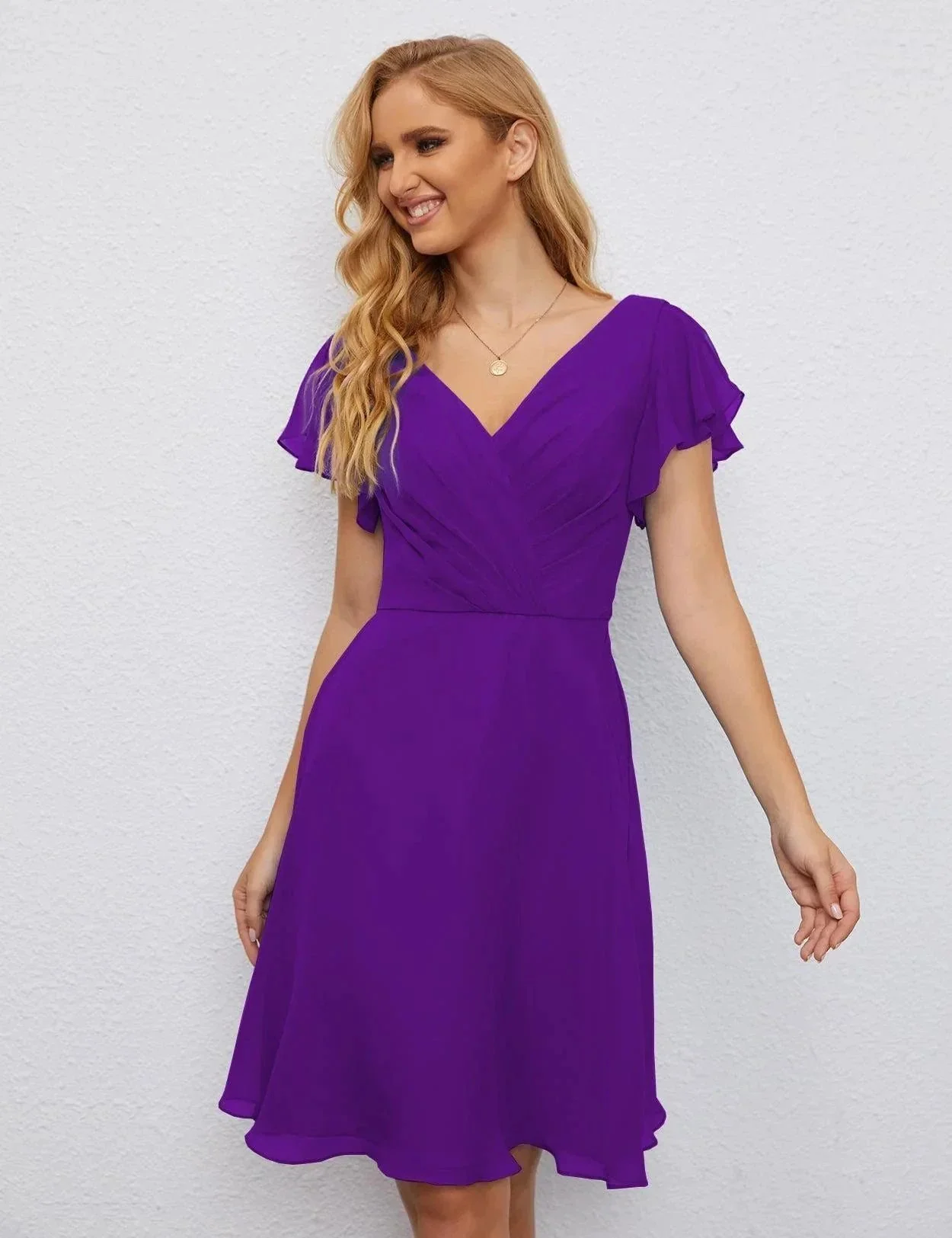 Numbersea U Back Homecoming Dress Formal Prom Dress Knee Length Short Sleeves Cocktail Party Dress 28077 - Image 144