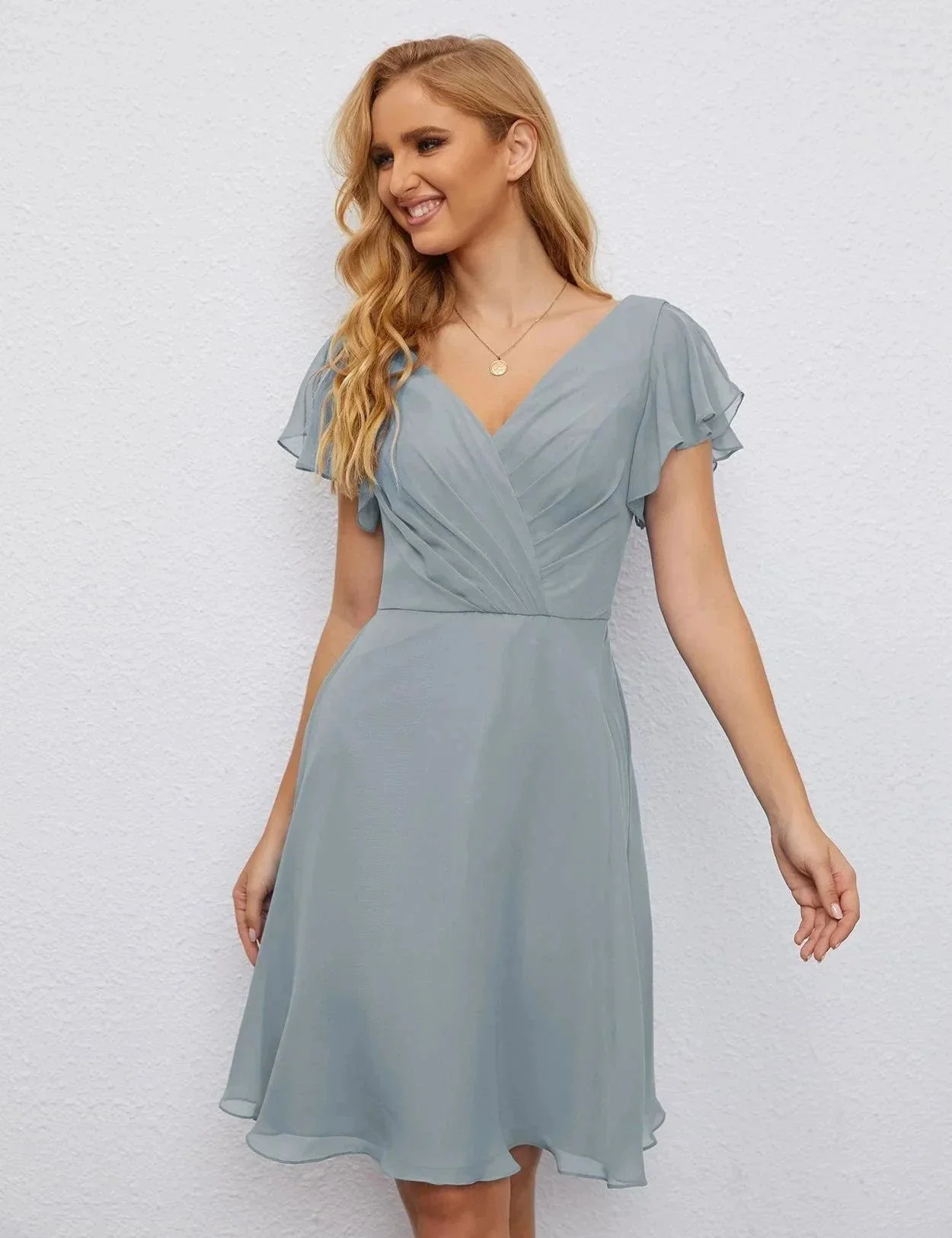 Numbersea U Back Homecoming Dress Formal Prom Dress Knee Length Short Sleeves Cocktail Party Dress 28077 - Image 16