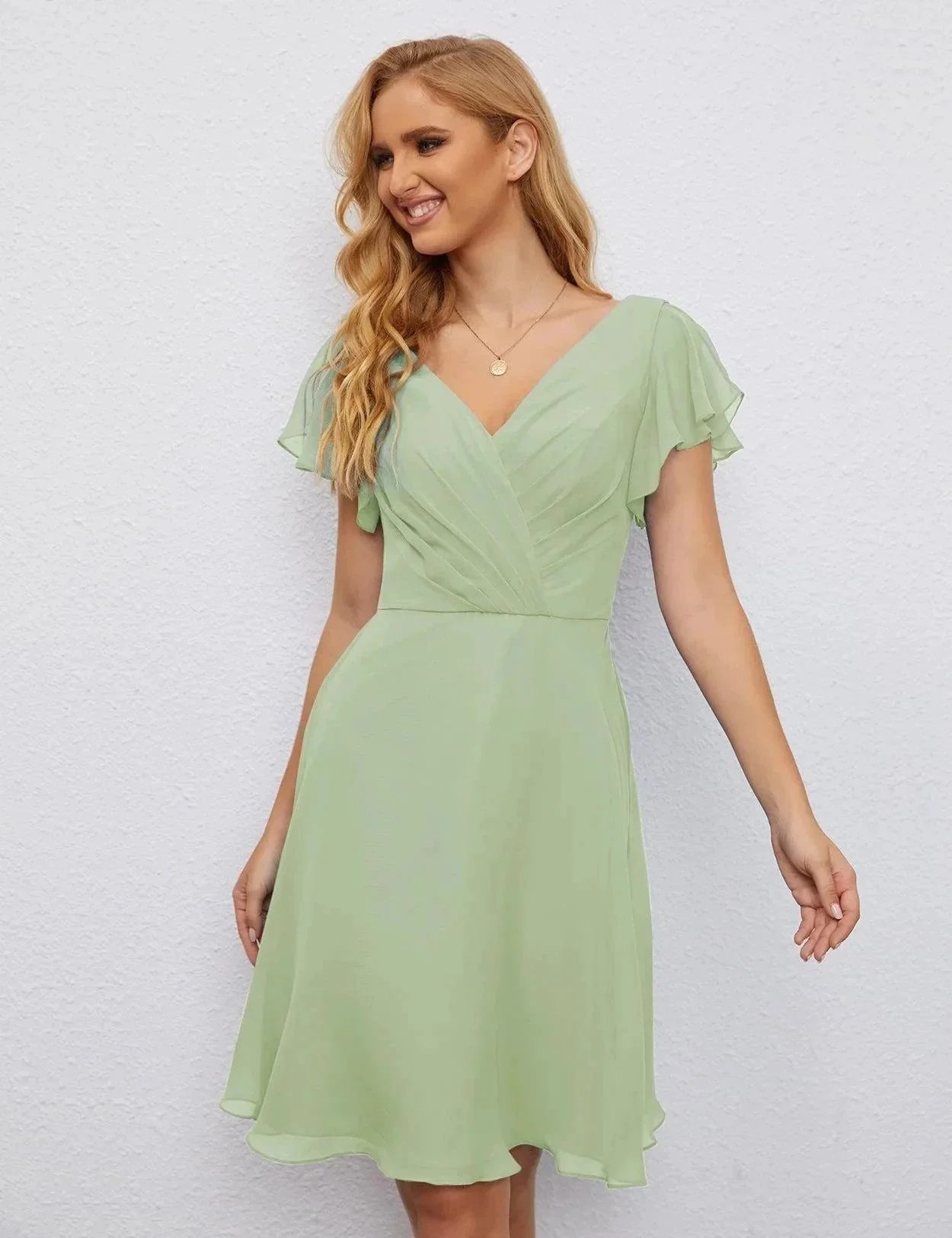 Numbersea U Back Homecoming Dress Formal Prom Dress Knee Length Short Sleeves Cocktail Party Dress 28077 - Image 20