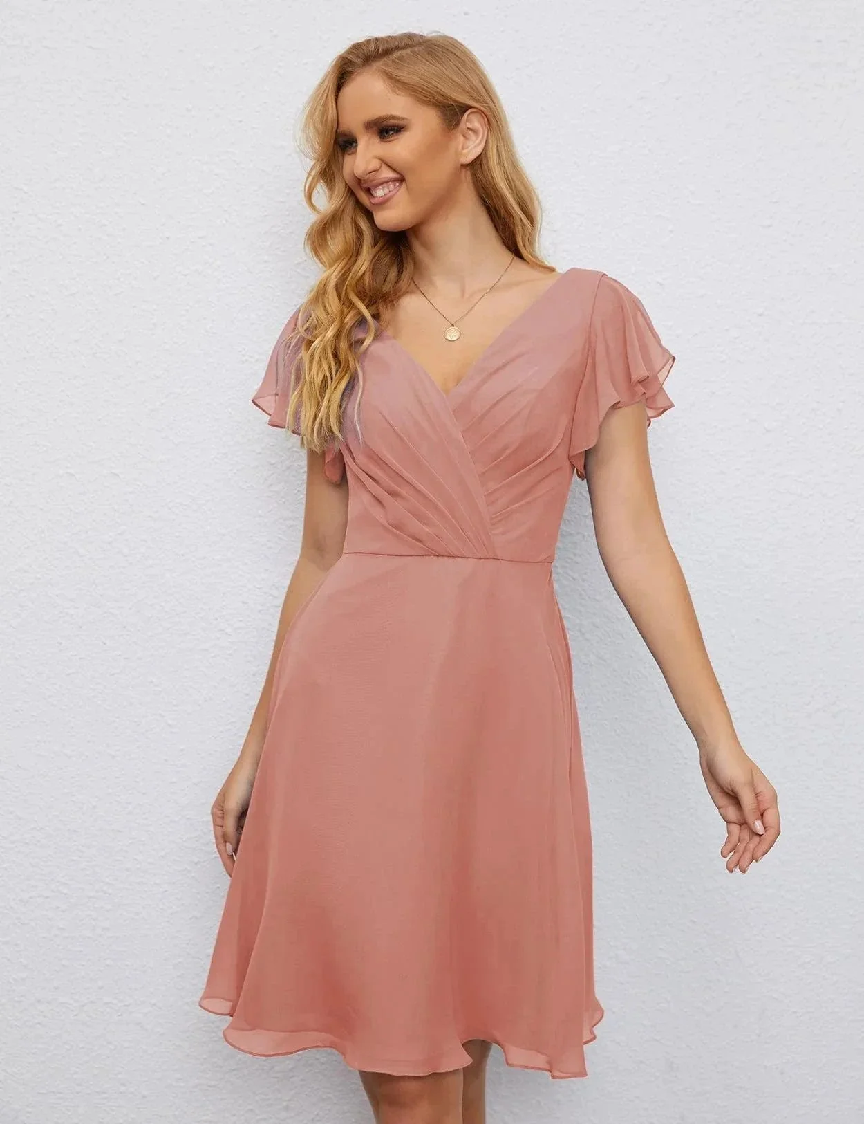 Numbersea U Back Homecoming Dress Formal Prom Dress Knee Length Short Sleeves Cocktail Party Dress 28077 - Image 36