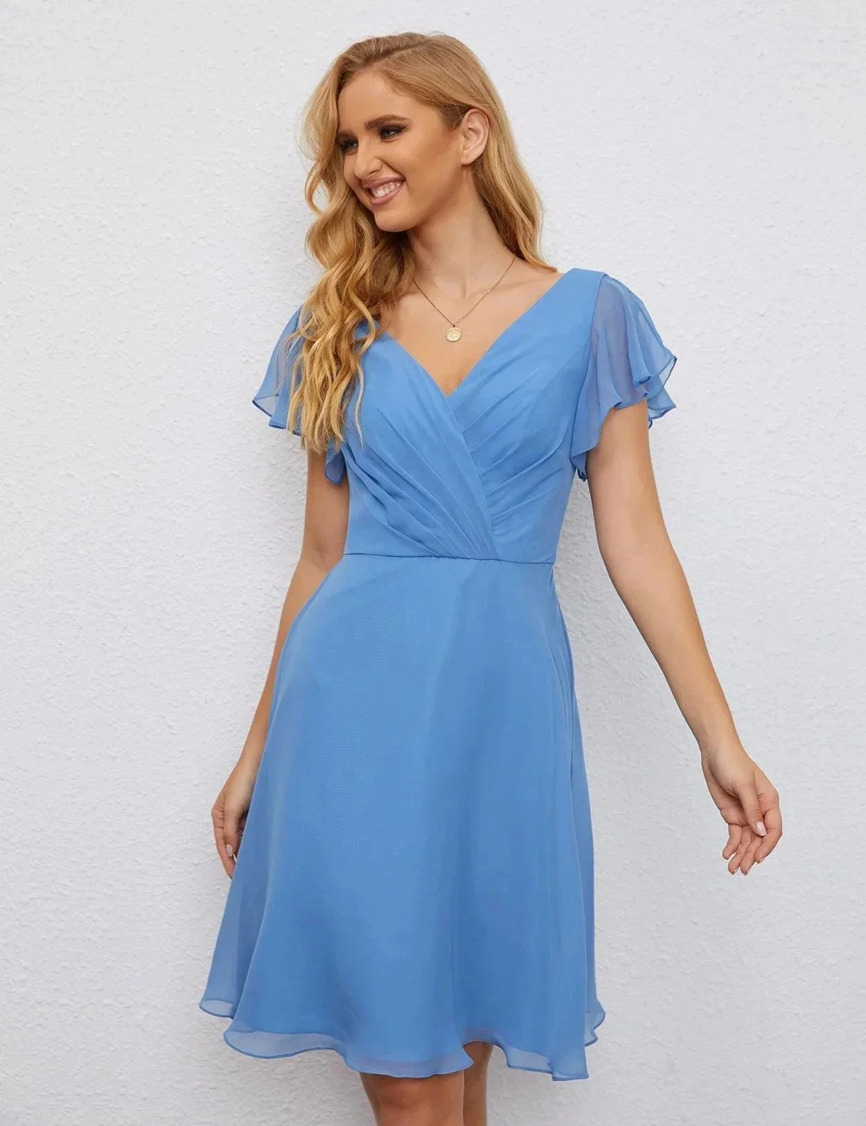 Numbersea U Back Homecoming Dress Formal Prom Dress Knee Length Short Sleeves Cocktail Party Dress 28077 - Image 40
