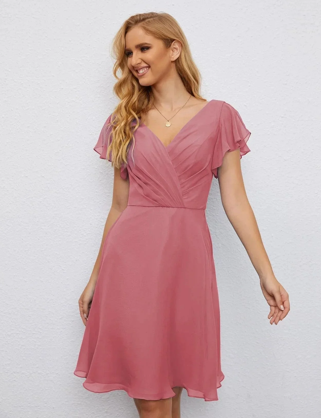 Numbersea U Back Homecoming Dress Formal Prom Dress Knee Length Short Sleeves Cocktail Party Dress 28077 - Image 44