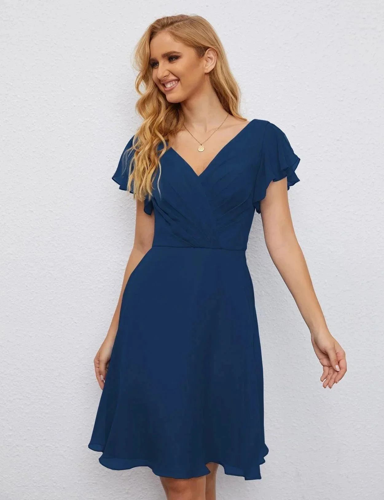 Numbersea U Back Homecoming Dress Formal Prom Dress Knee Length Short Sleeves Cocktail Party Dress 28077 - Image 52