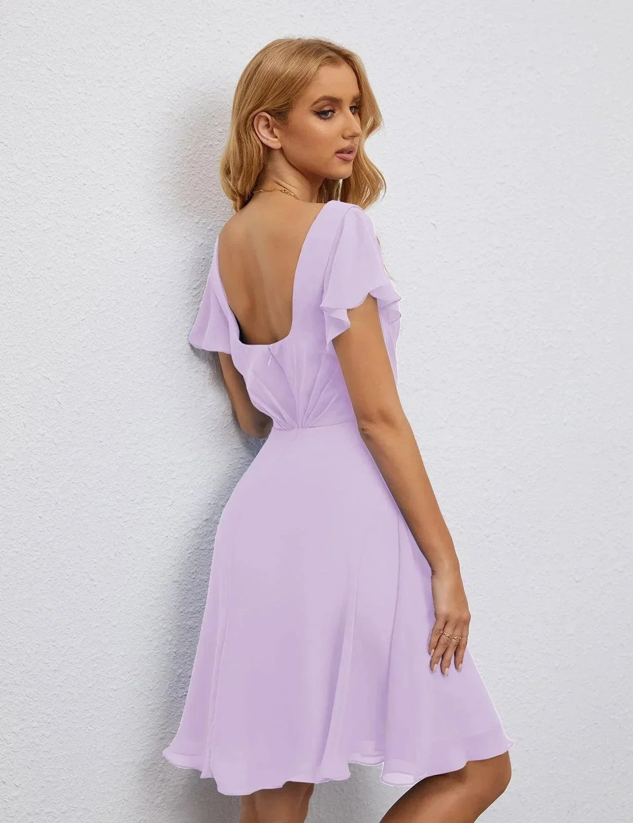 Numbersea U Back Homecoming Dress Formal Prom Dress Knee Length Short Sleeves Cocktail Party Dress 28077 - Image 55