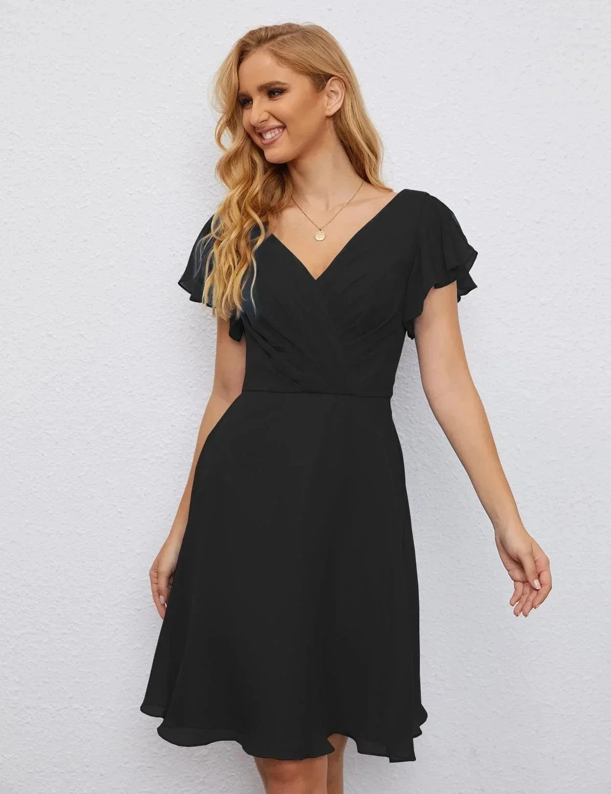 Numbersea U Back Homecoming Dress Formal Prom Dress Knee Length Short Sleeves Cocktail Party Dress 28077 - Image 60