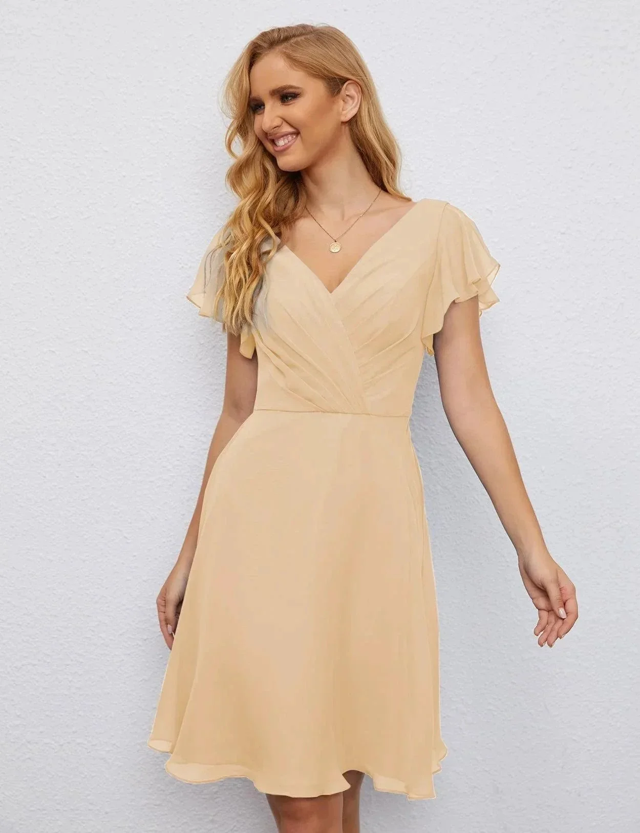 Numbersea U Back Homecoming Dress Formal Prom Dress Knee Length Short Sleeves Cocktail Party Dress 28077 - Image 64