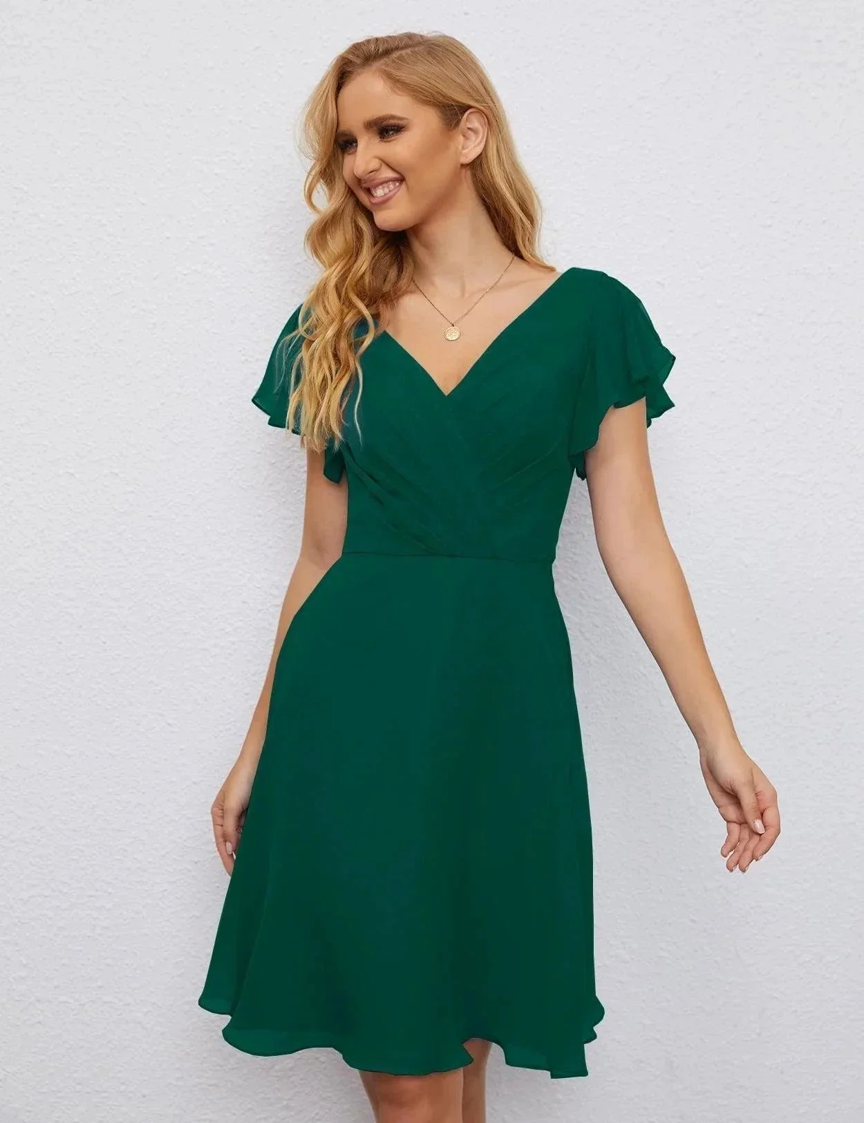 Numbersea U Back Homecoming Dress Formal Prom Dress Knee Length Short Sleeves Cocktail Party Dress 28077 - Image 68