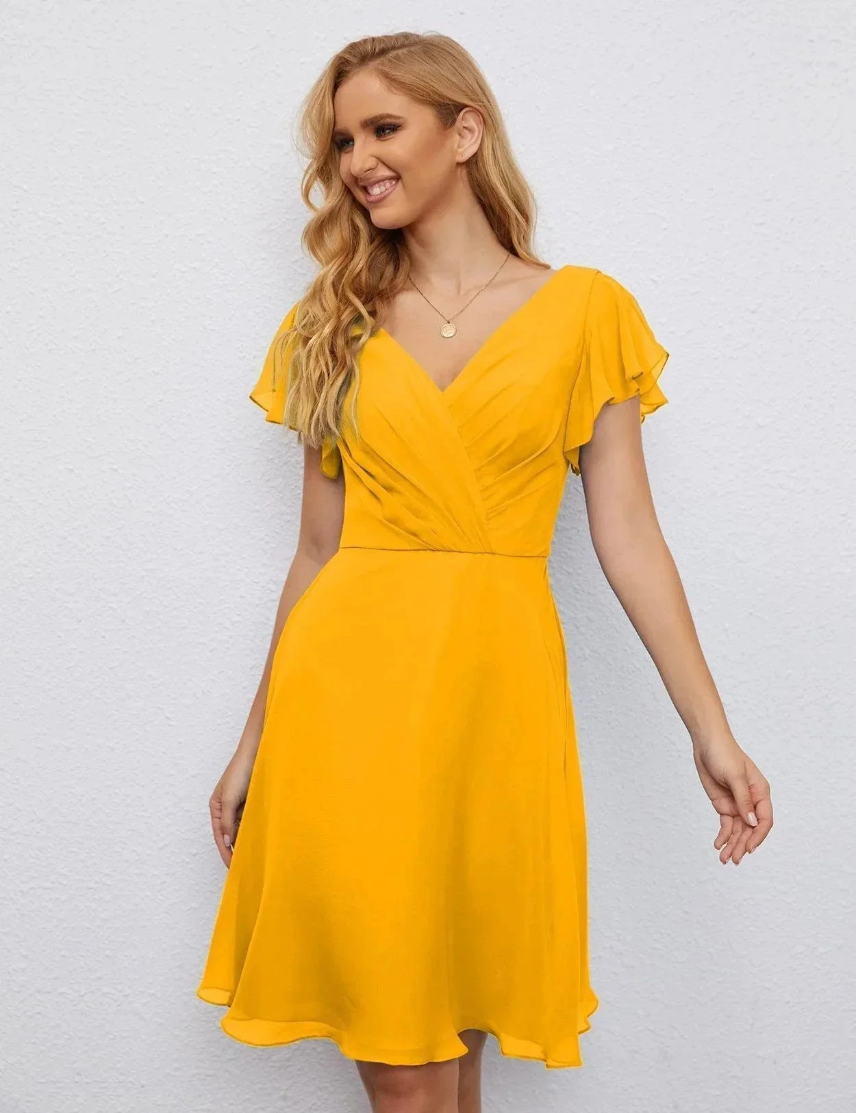 Numbersea U Back Homecoming Dress Formal Prom Dress Knee Length Short Sleeves Cocktail Party Dress 28077 - Image 8