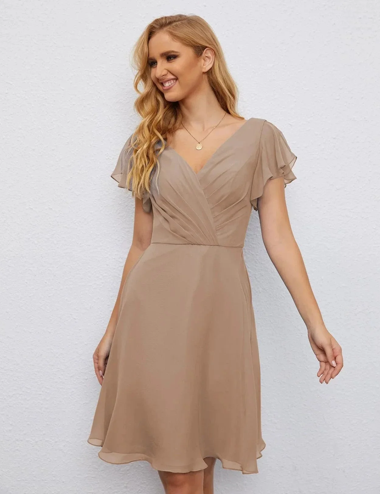 Numbersea U Back Homecoming Dress Formal Prom Dress Knee Length Short Sleeves Cocktail Party Dress 28077 - Image 96
