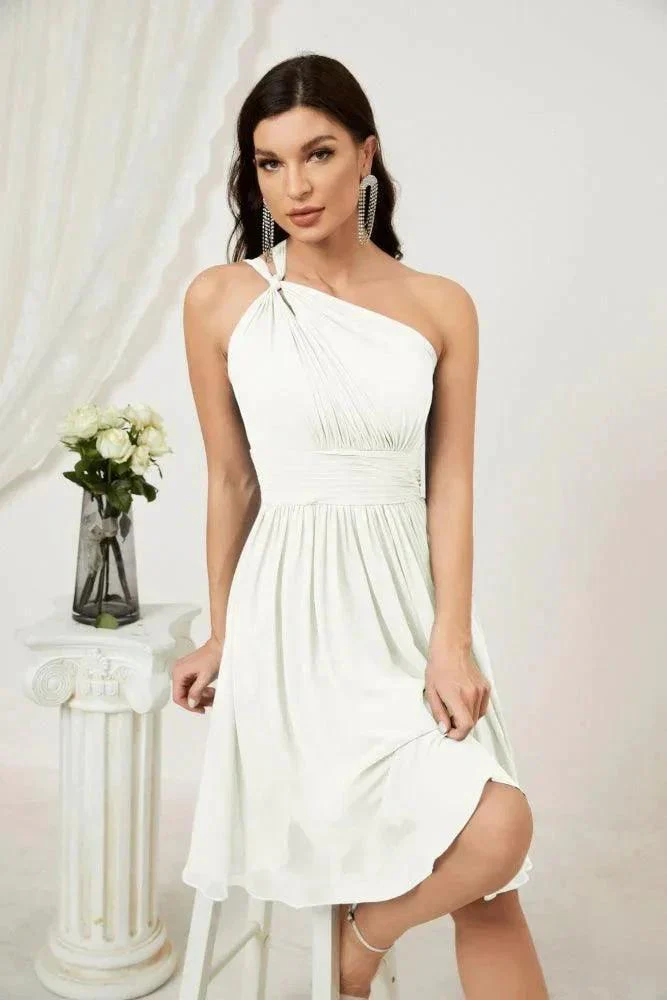 Numbersea Women Chiffon Short One Shoulder Bridesmaid Dress Formal Dresses for Party Homecoming  2804 - Image 101