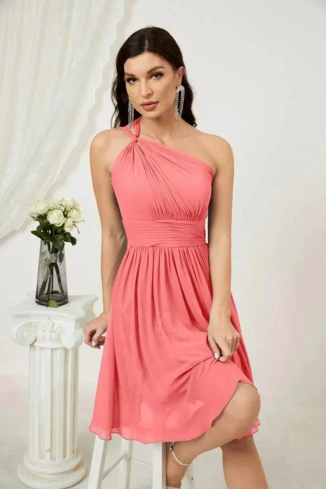 Numbersea Women Chiffon Short One Shoulder Bridesmaid Dress Formal Dresses for Party Homecoming  2804 - Image 117