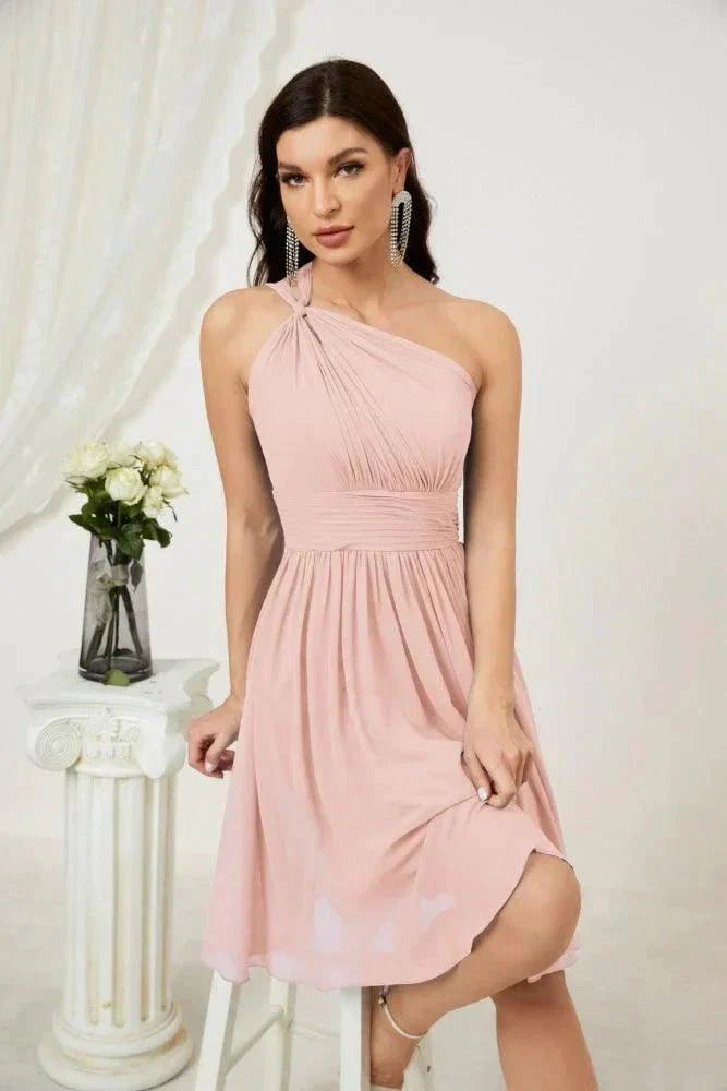Numbersea Women Chiffon Short One Shoulder Bridesmaid Dress Formal Dresses for Party Homecoming  2804 - Image 33