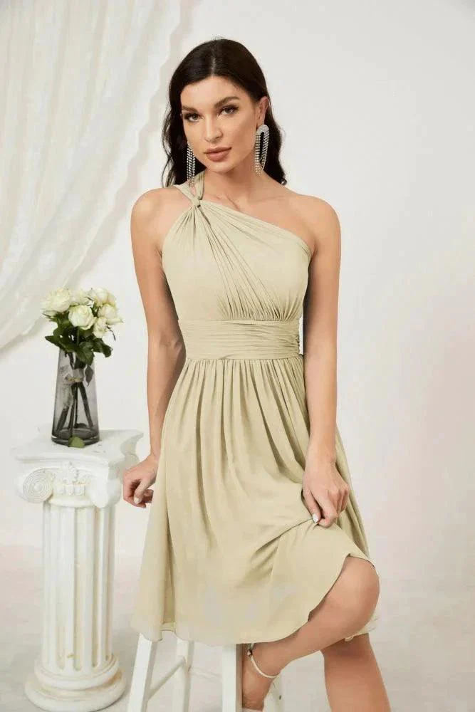 Numbersea Women Chiffon Short One Shoulder Bridesmaid Dress Formal Dresses for Party Homecoming  2804 - Image 61