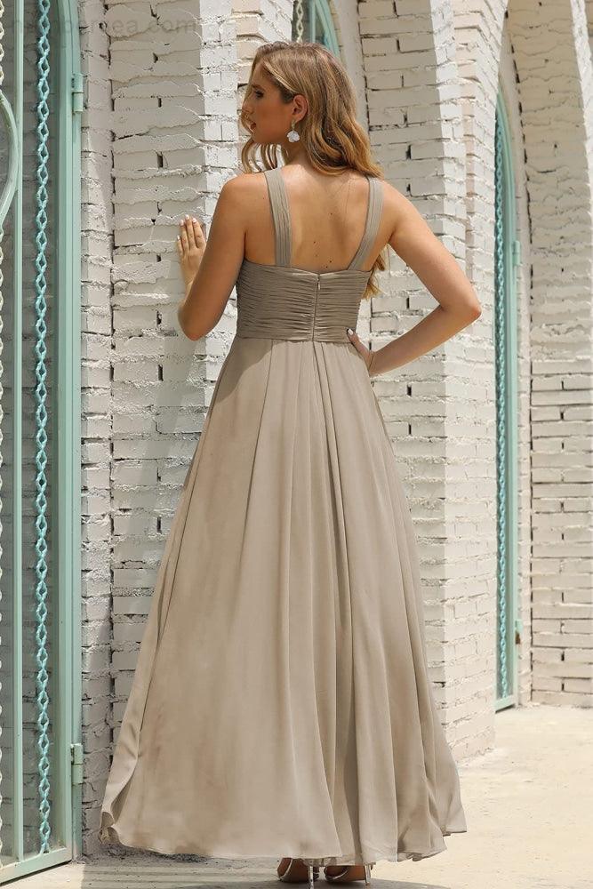 Numbersea Women Halter Chiffon Bridesmaid Dress A-line Long Formal Prom Gown SEA28015 - Image 162