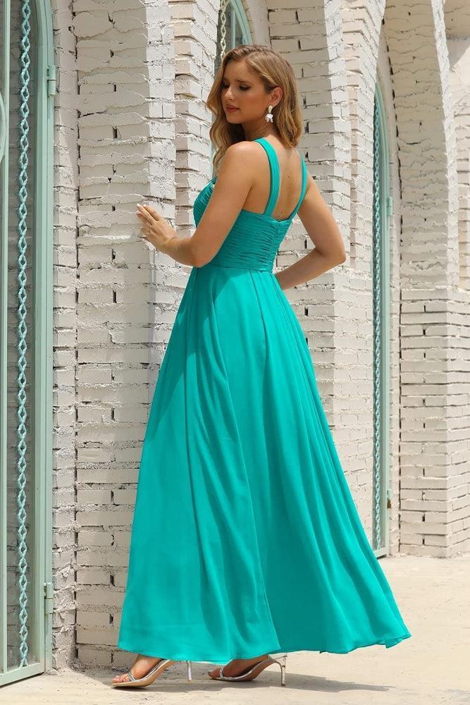 Numbersea Women Halter Chiffon Bridesmaid Dress A-line Long Formal Prom Gown SEA28015 - Image 174