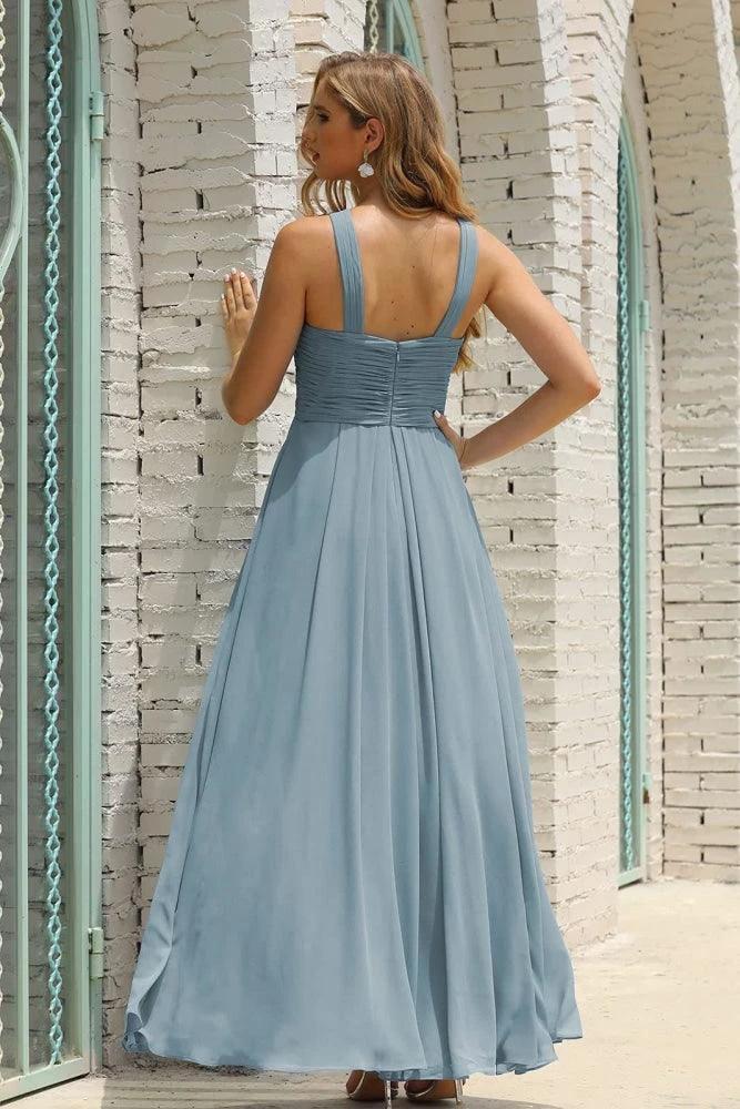 Numbersea Women Halter Chiffon Bridesmaid Dress A-line Long Formal Prom Gown SEA28015 - Image 54