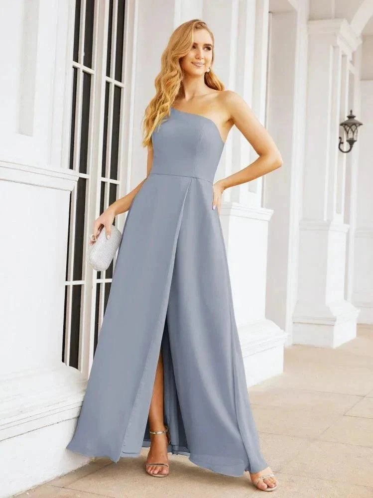 Numbersea Women's One Shoulder Formal Prom Gowns for Mother of The Bride Side Slit Bridesmaid Dresses 28052 - Image 10