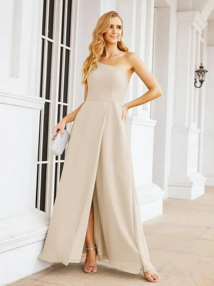Numbersea Women's One Shoulder Formal Prom Gowns for Mother of The Bride Side Slit Bridesmaid Dresses 28052 - Image 103