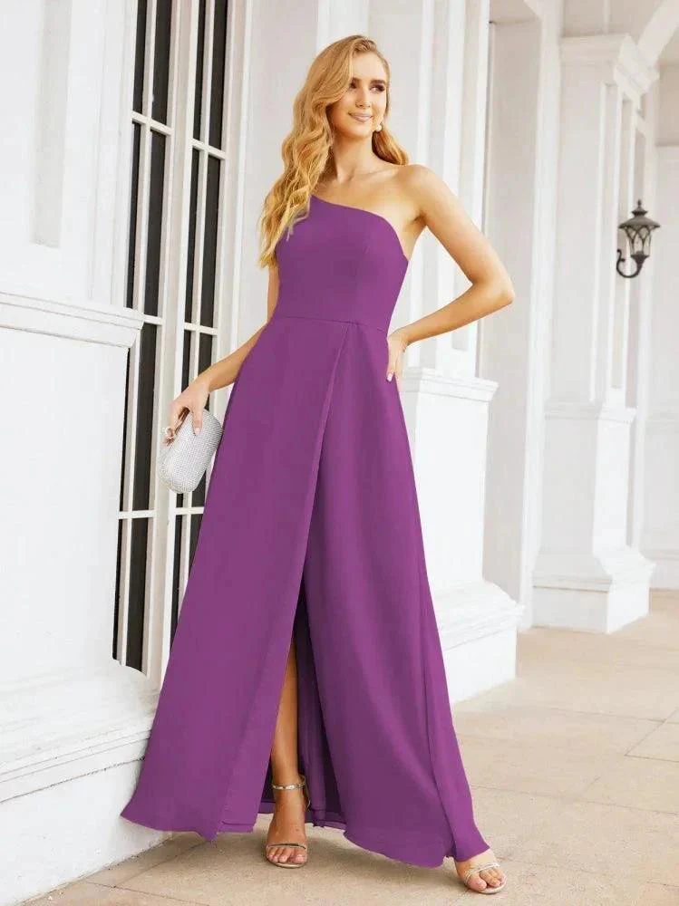 Numbersea Women's One Shoulder Formal Prom Gowns for Mother of The Bride Side Slit Bridesmaid Dresses 28052 - Image 106