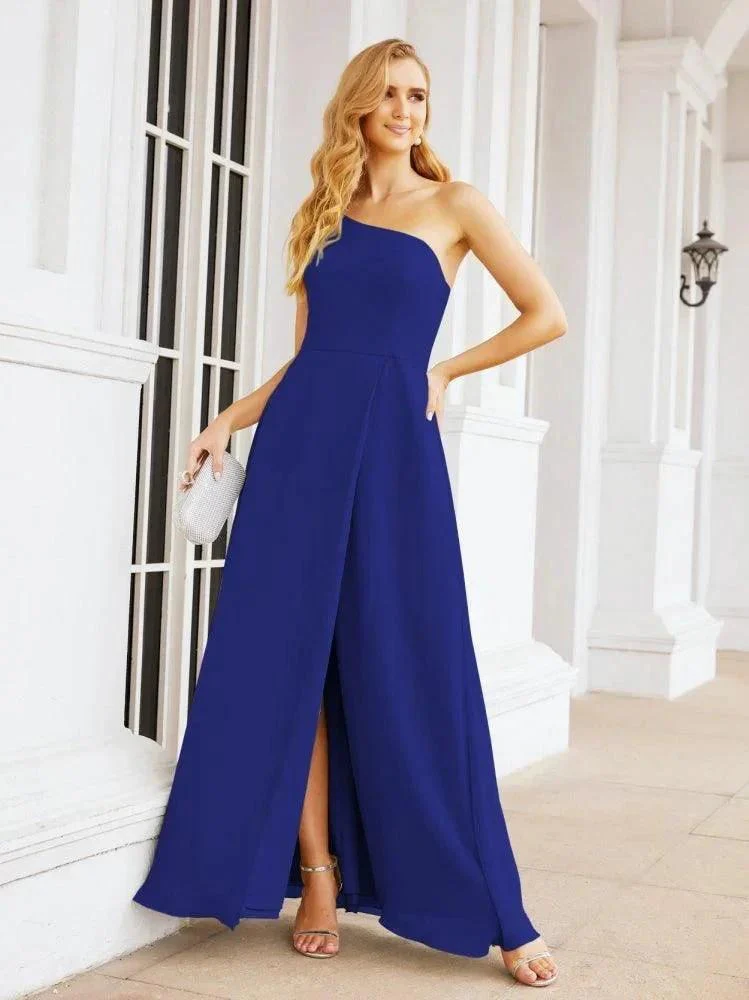 Numbersea Women's One Shoulder Formal Prom Gowns for Mother of The Bride Side Slit Bridesmaid Dresses 28052 - Image 109
