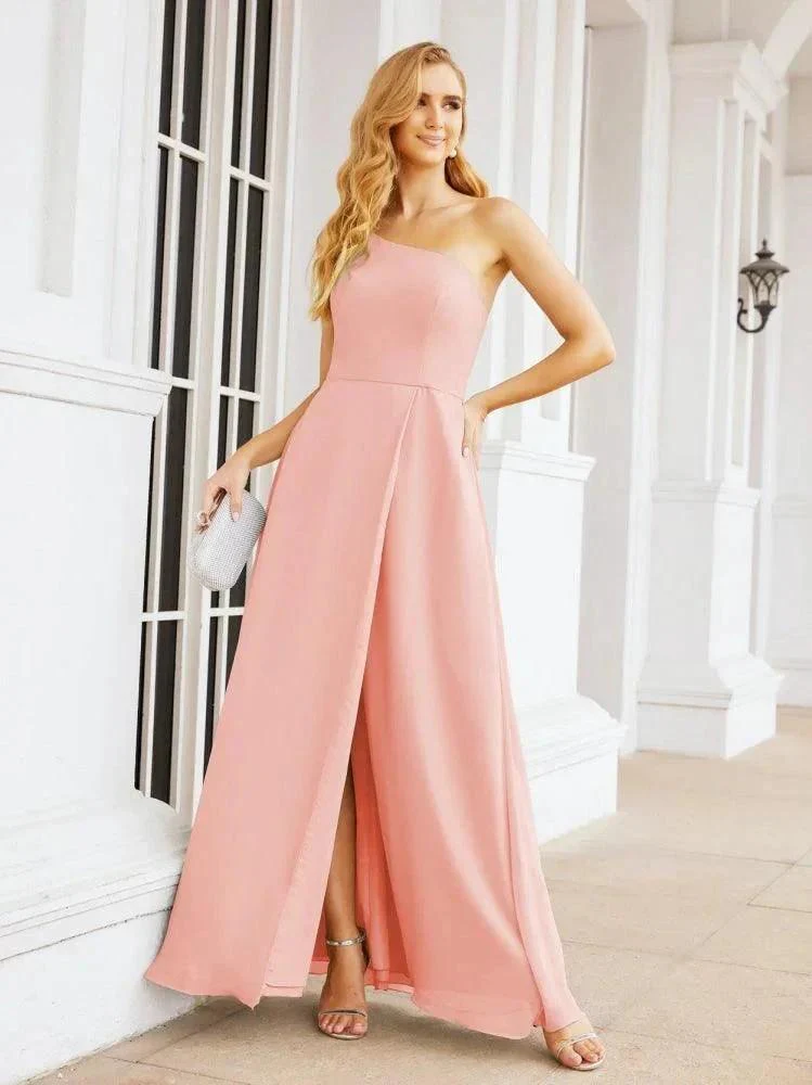 Numbersea Women's One Shoulder Formal Prom Gowns for Mother of The Bride Side Slit Bridesmaid Dresses 28052 - Image 118