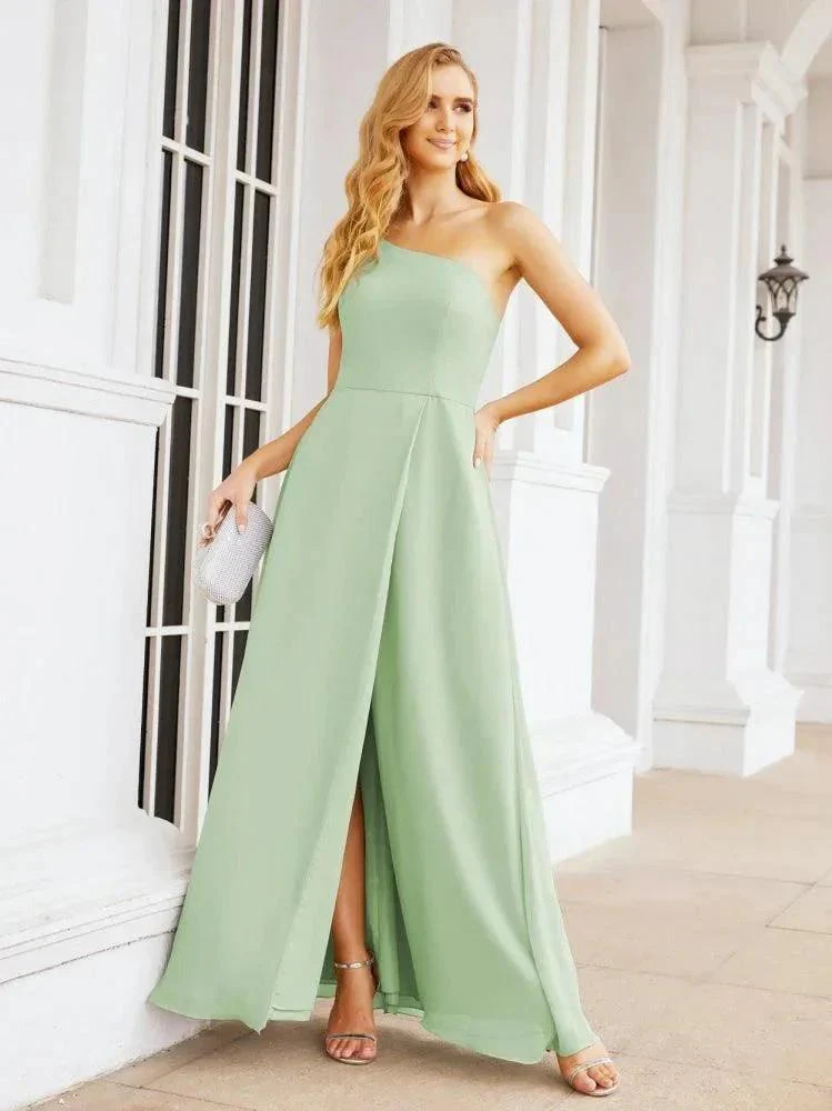 Numbersea Women's One Shoulder Formal Prom Gowns for Mother of The Bride Side Slit Bridesmaid Dresses 28052 - Image 13