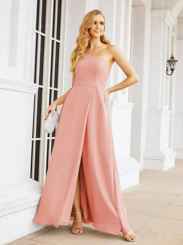 Numbersea Women's One Shoulder Formal Prom Gowns for Mother of The Bride Side Slit Bridesmaid Dresses 28052 - Image 16