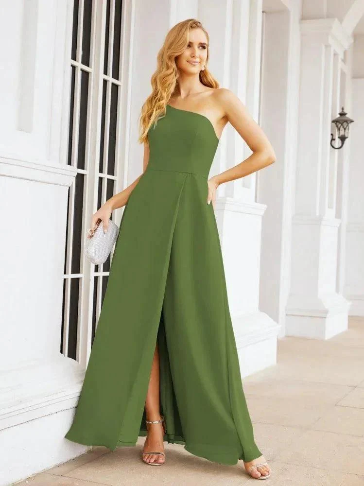 Numbersea Women's One Shoulder Formal Prom Gowns for Mother of The Bride Side Slit Bridesmaid Dresses 28052 - Image 19