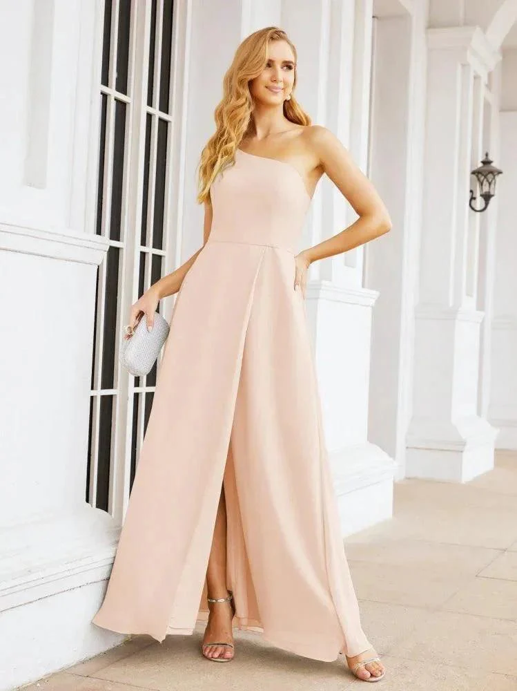 Numbersea Women's One Shoulder Formal Prom Gowns for Mother of The Bride Side Slit Bridesmaid Dresses 28052 - Image 22