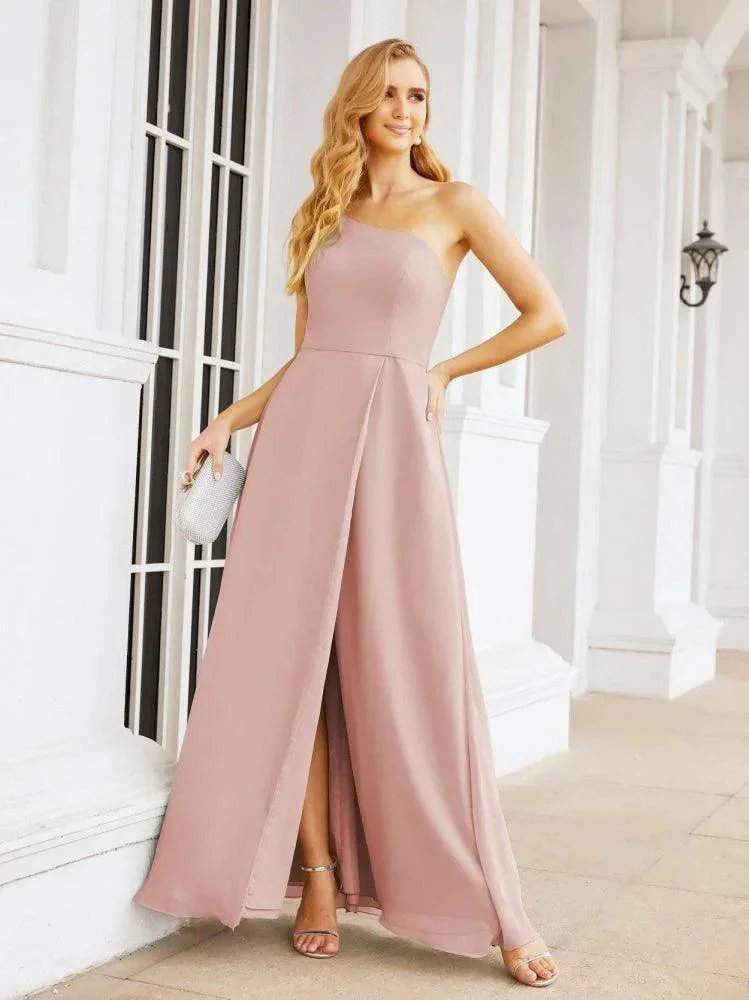 Numbersea Women's One Shoulder Formal Prom Gowns for Mother of The Bride Side Slit Bridesmaid Dresses 28052 - Image 25