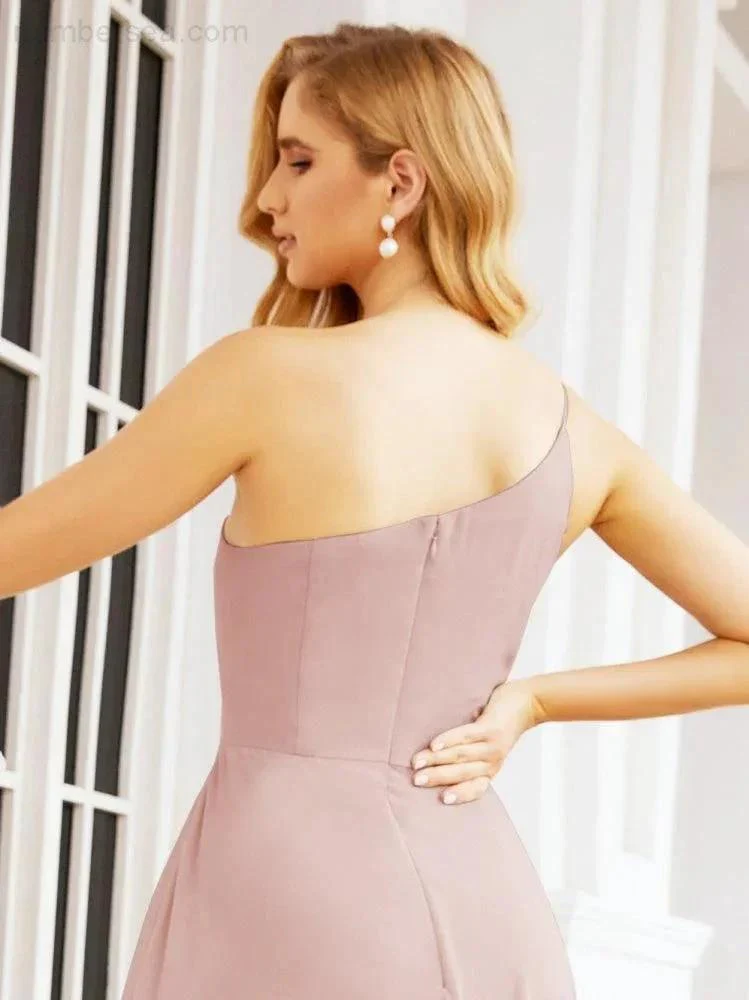 Numbersea Women's One Shoulder Formal Prom Gowns for Mother of The Bride Side Slit Bridesmaid Dresses 28052 - Image 26