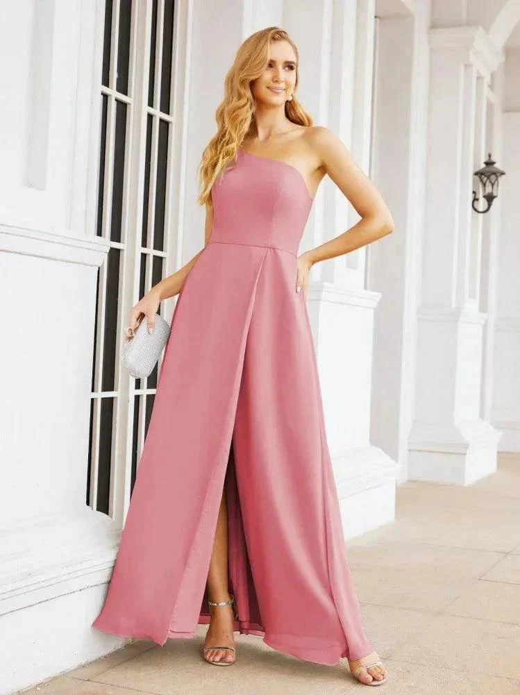 Numbersea Women's One Shoulder Formal Prom Gowns for Mother of The Bride Side Slit Bridesmaid Dresses 28052 - Image 31