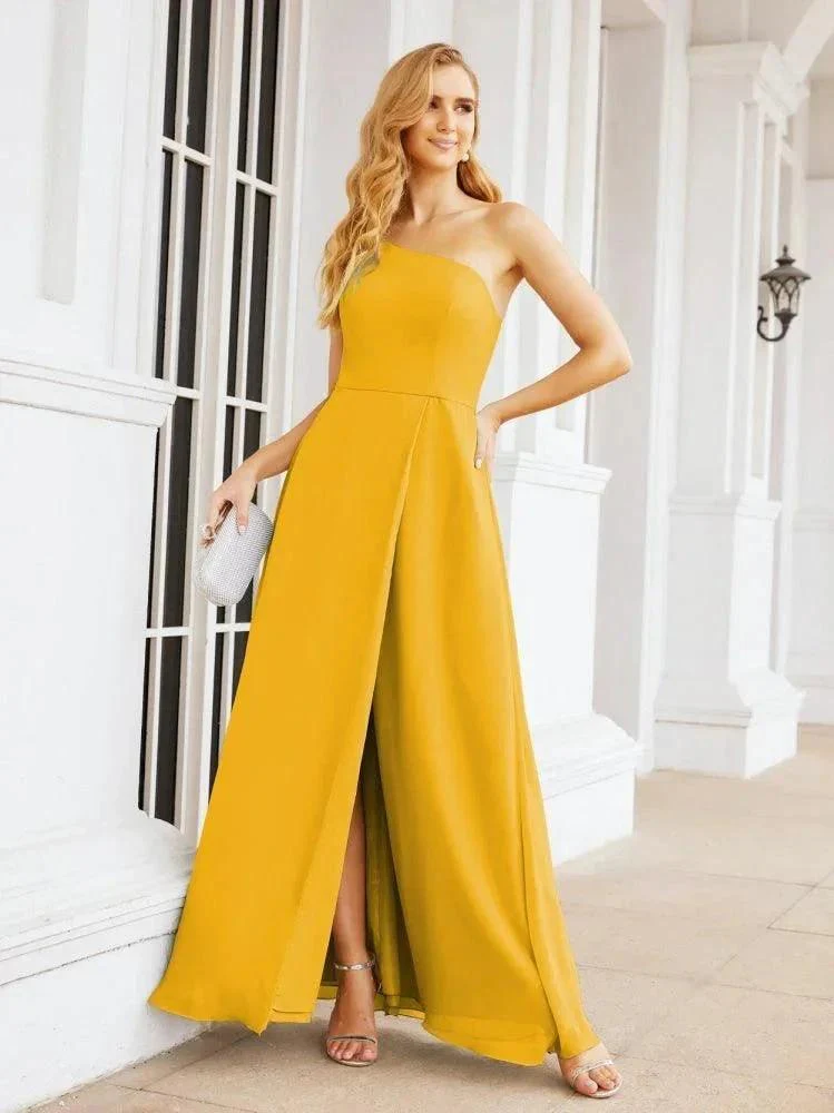 Numbersea Women's One Shoulder Formal Prom Gowns for Mother of The Bride Side Slit Bridesmaid Dresses 28052 - Image 4