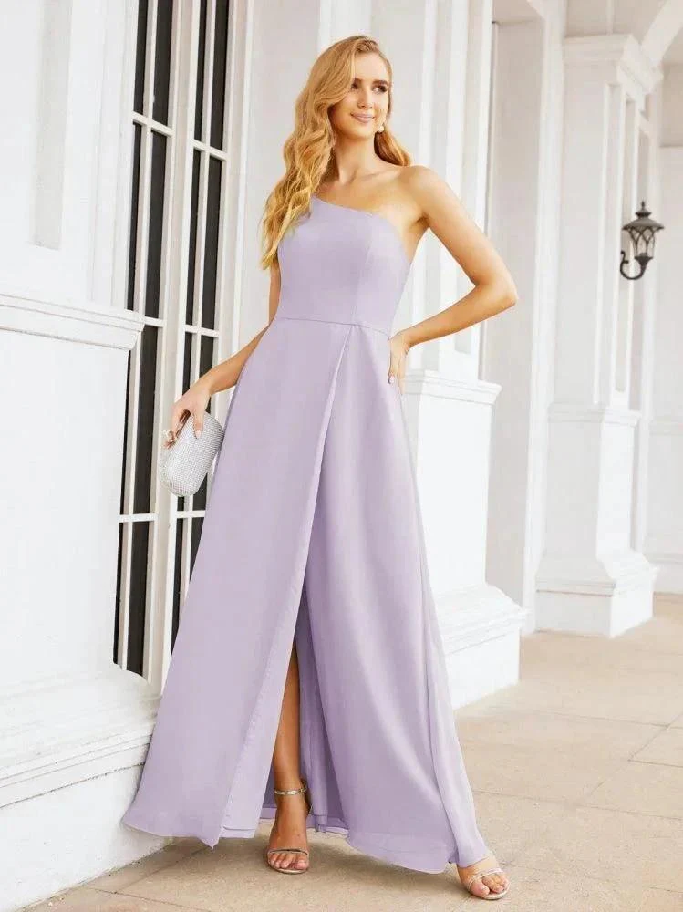 Numbersea Women's One Shoulder Formal Prom Gowns for Mother of The Bride Side Slit Bridesmaid Dresses 28052 - Image 40