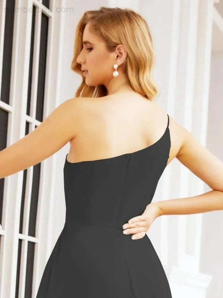 Numbersea Women's One Shoulder Formal Prom Gowns for Mother of The Bride Side Slit Bridesmaid Dresses 28052 - Image 44