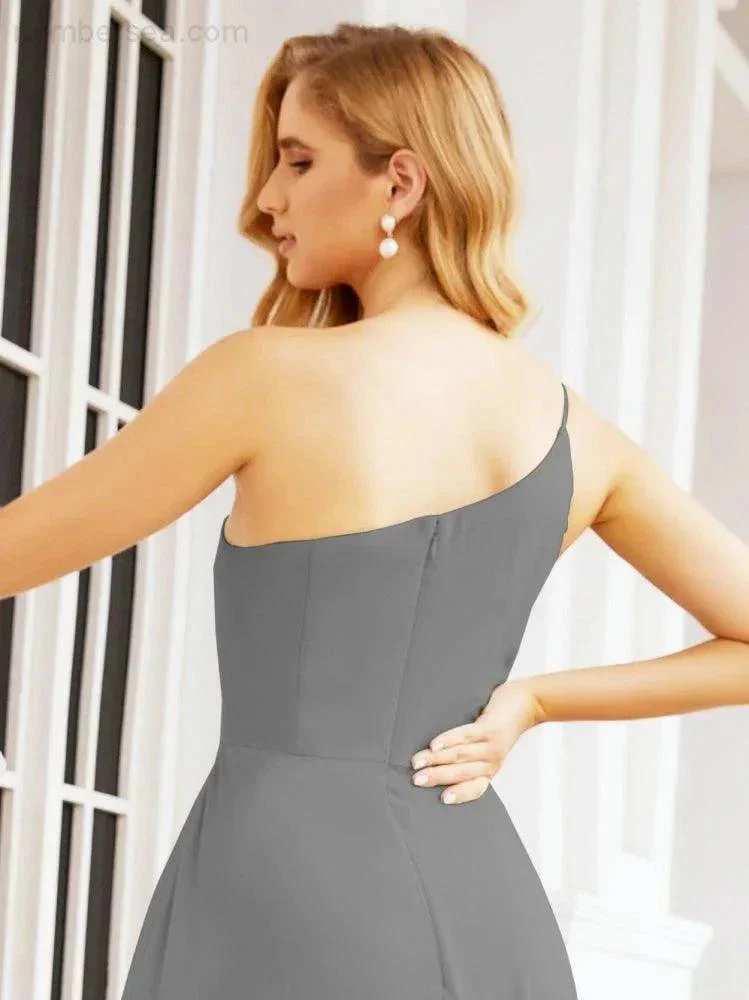 Numbersea Women's One Shoulder Formal Prom Gowns for Mother of The Bride Side Slit Bridesmaid Dresses 28052 - Image 59