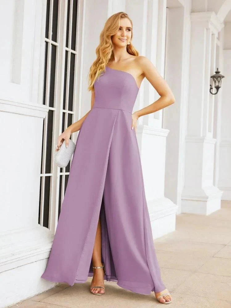 Numbersea Women's One Shoulder Formal Prom Gowns for Mother of The Bride Side Slit Bridesmaid Dresses 28052 - Image 61