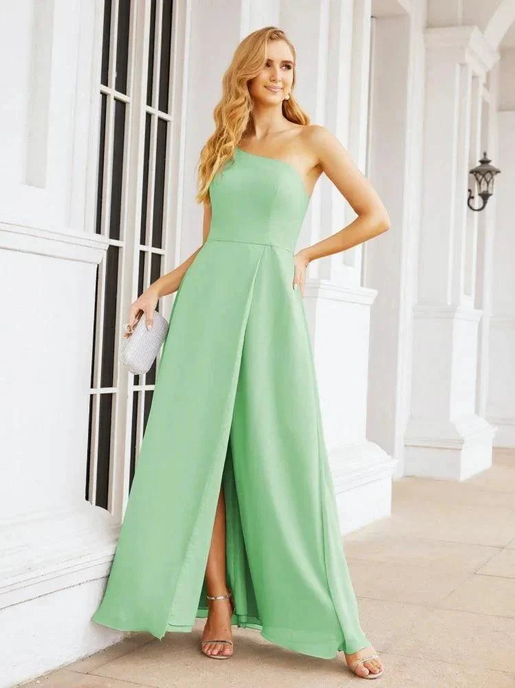 Numbersea Women's One Shoulder Formal Prom Gowns for Mother of The Bride Side Slit Bridesmaid Dresses 28052 - Image 64