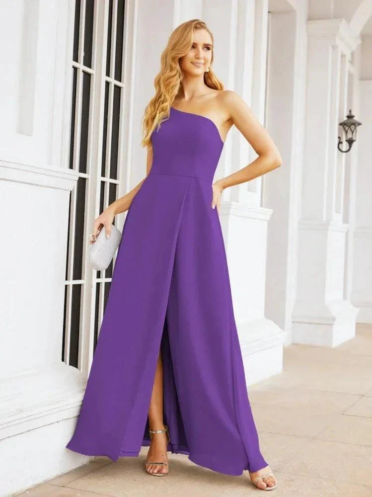 Numbersea Women's One Shoulder Formal Prom Gowns for Mother of The Bride Side Slit Bridesmaid Dresses 28052 - Image 82