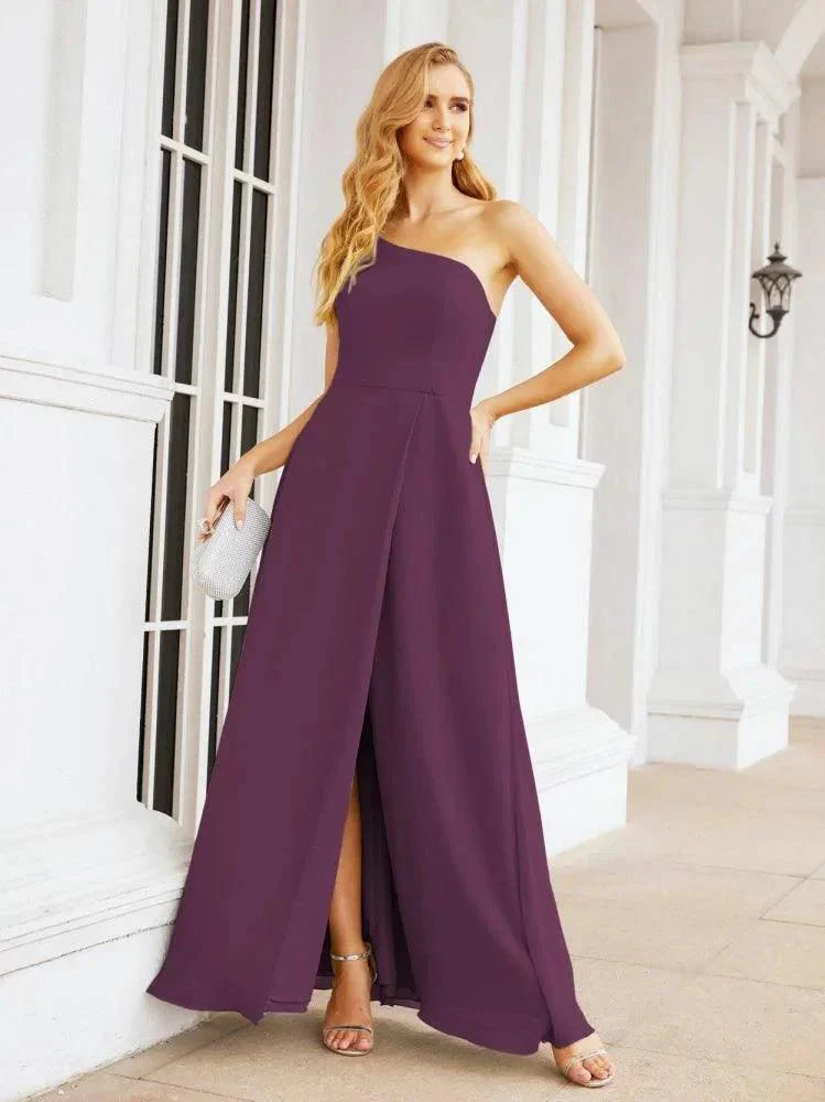 Numbersea Women's One Shoulder Formal Prom Gowns for Mother of The Bride Side Slit Bridesmaid Dresses 28052 - Image 91
