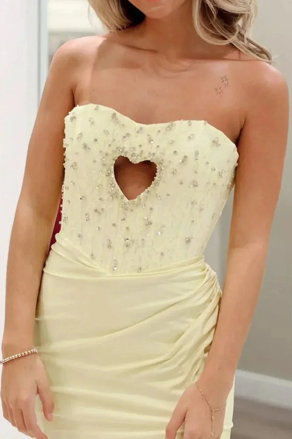 Oberon | Mermaid Strapless Sweetheart Keyhole Beading Long Prom Dresses with Slit - Image 4