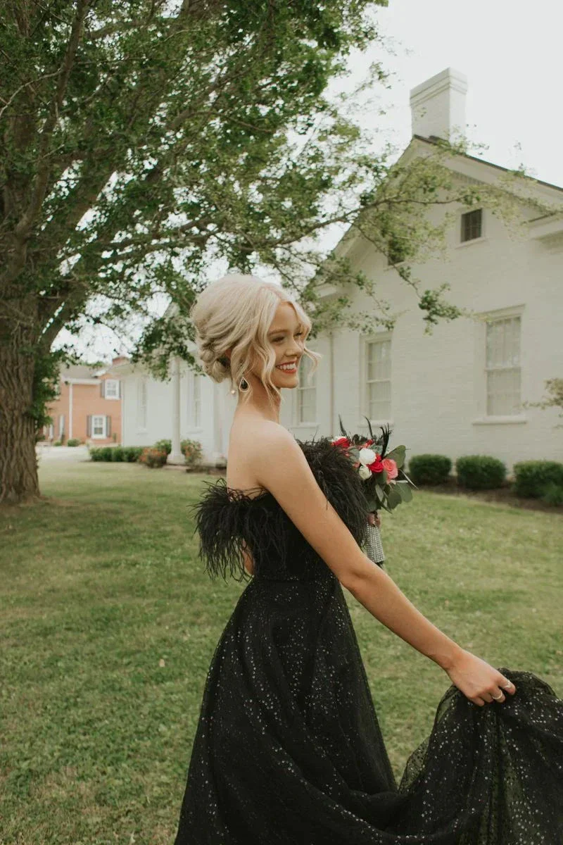 Off Shoulder Feather Prom Dresses Mermaid Formal Dress Evening Gowns  Y2630 - Image 2